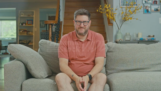 Man on Couch Envisions Zebra Sex