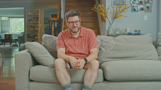 Man on Couch Celebrating US Space Program